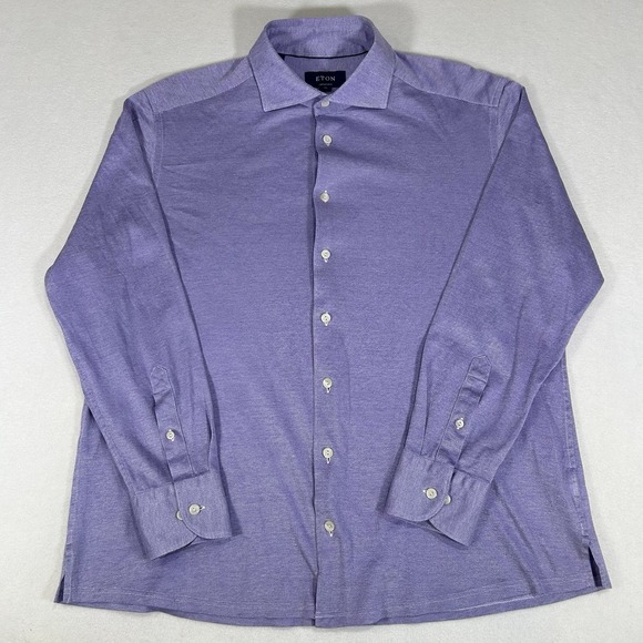 ETON Contemporary Mens Size XXL Purple Long‎ Sleeve Button Up Shirt - Picture 2 of 6